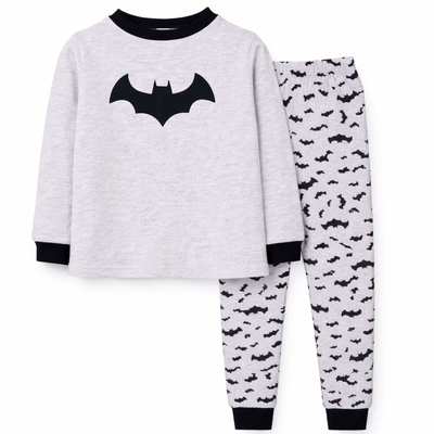 Комплект дитячий для хлопчика, р.122-164 см, футер з начісом, сірий меланж з аплікацією і принтом