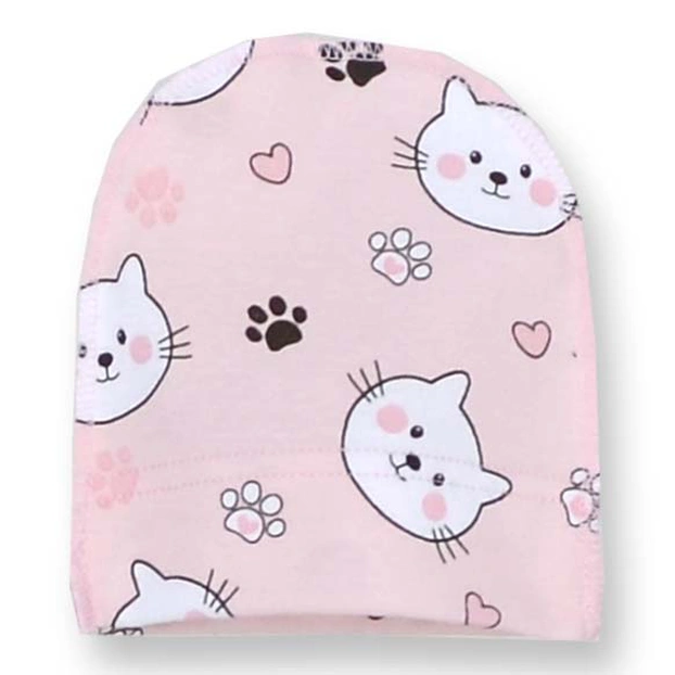 Дитяча шапочка, р.36-42 р, інтерлок, рожевий з принтом фото Татошка