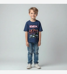 Футболка для хлопчика, р.104-146 см, кулір, синій з принтом фото на tatoshka.ua