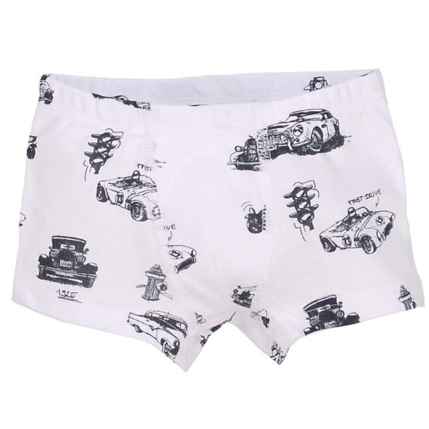 Труси-боксери для хлопчика, 92-134см, рібана, білі з принтом фото Татошка
