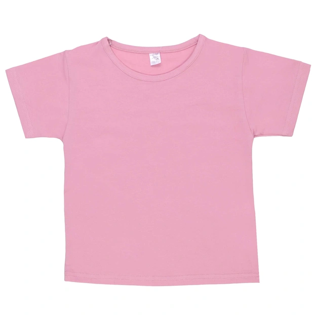Футболка для дівчинки, р.104-116 см, кулір з еластаном, рожева фото Татошка