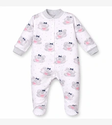 Дитячий комбінезон для дівчинки, р.62-74 см, футер з начісом, рожевий з принтом фото на tatoshka.ua