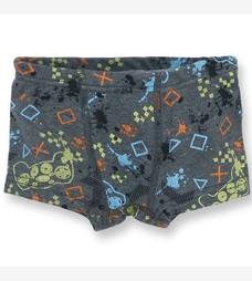 Дитячі труси-боксери для хлопчика, р. 92-140 см, рібана, сірі з принтом фото на tatoshka.ua