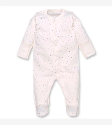 Дитячий комбінезон для дівчинки, р.50-56 см, футер з начісом, молочний з принтом фото на tatoshka.ua