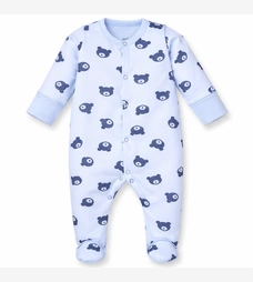 Дитячий комбінезон уні, р 56 см, футер з начісом, блакитний з принтом фото на tatoshka.ua