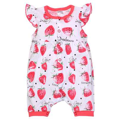 Песочник для девочки, 56-74см, кулир, белый с принтом.