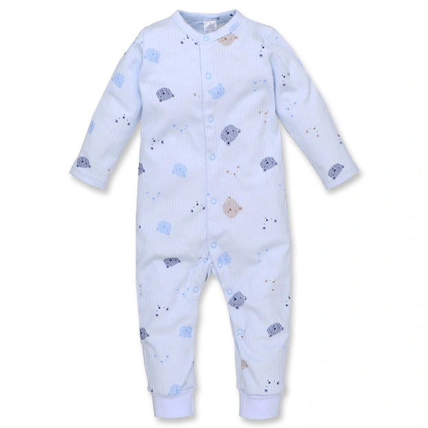 Дитячий комбінезон уні, р.80-86 см, інтерлок 'рапорт', блакитний з принтом фото Татошка