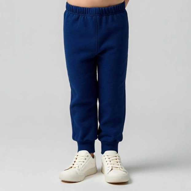 Дитячі штани уні, р.104-140 см, футер з подчесом, сині фото Татошка