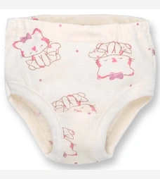 Труси класичні для дівчинки, 98-116см, Рібана, молочний з принтом фото на tatoshka.ua