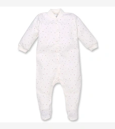 Дитячий комбінезон для дівчинки, р.62-74 см, футер з начісом, молочний з принтом фото на tatoshka.ua