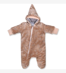 Дитячий комбінезон для дівчинки р.56-62 см, велсофт, бежевий фото на tatoshka.ua