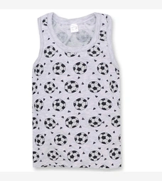 Дитяча майка для хлопчика, р.98-134 см, рібана, сірий з принтом фото на tatoshka.ua