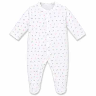 Детский комбинезон для девочки р.62-86 см, интерлок, белый с принтом.