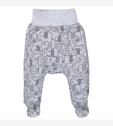 Повзунки на резинці уні, 50-74см, інтрелок, сірий меланж з принтом фото на tatoshka.ua